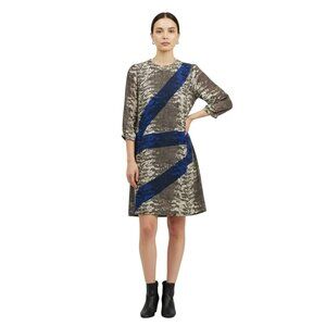 Anthropologie Roberta Freymann Silk Tunic Dress XS Animal Print Chic Luxe